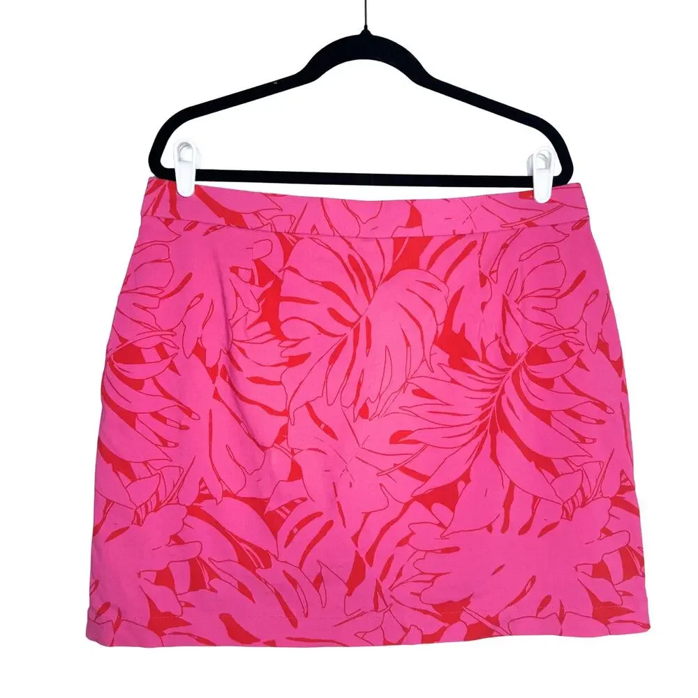 Rafaella Pink Floral Skort Size XL Golf Athleisure Outdoors Tennis Tropical Red - Picture 10 of 10